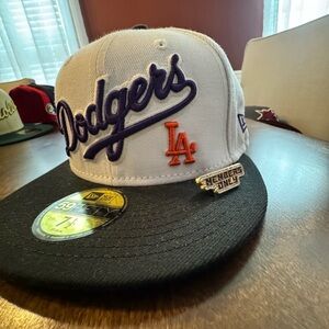New Era Dodgers Cap - White, Black, and Orange